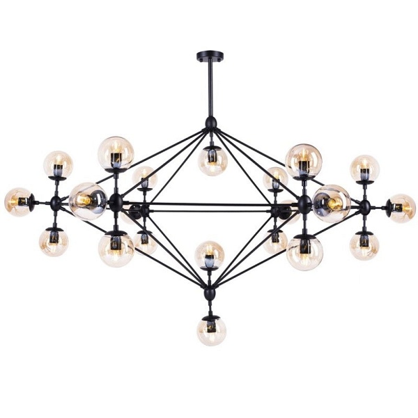 Lampa wisząca ASTRIFERO-21, 165 cm - bursztynowo czarna Step Into Design