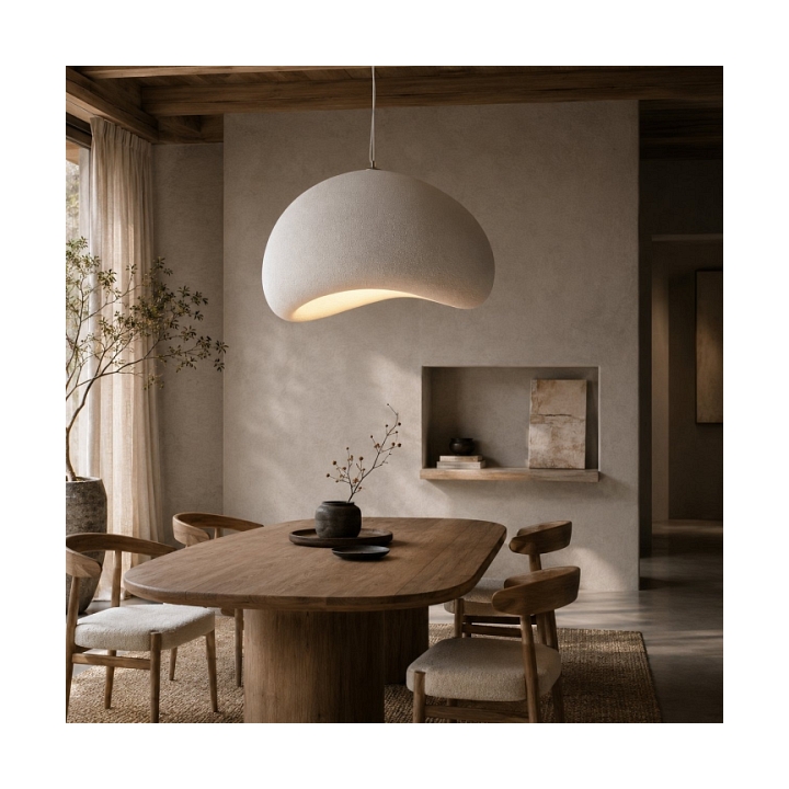 Lampa wisząca STONE 80 cm - biała - Step Into Design
