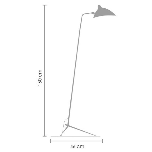 Lampa podłogowa CRANE-F1 czarna 160 cm Step Into Design
