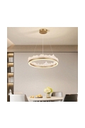 Lampa wisząca MONTANA 60 cm - LED, złoty kryształowy ring - Step Into Design