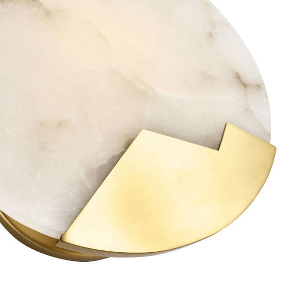 Lampa ścienna MARMO biały marmur i mosiądz 20cm Step Into Design