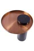 Stolik kawowy COLUMN marmurowy czarno miedziany 55 cm Step Into Design
