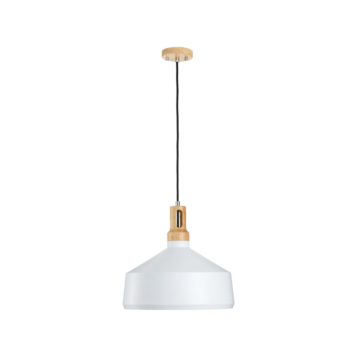Lampa wisząca NORDIC WOODY biało drewniana 35 cm - Step Into Design