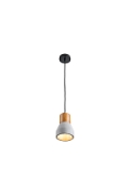 Lampa wisząca CONCRETE 12 cm- szary beton, drewno - Step Into Design