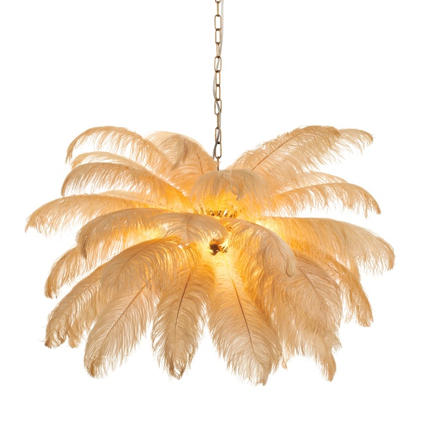 Lampa wisząca EMU pióra beżowe 100 cm Step Into Design