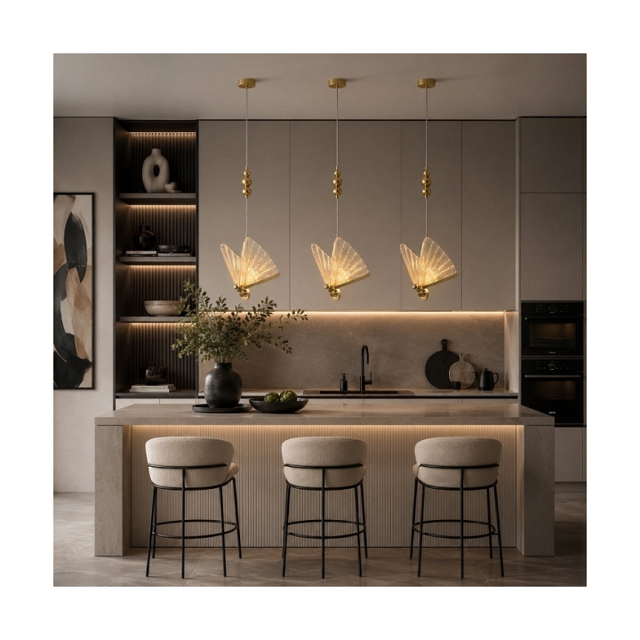Lampa wisząca BEE LAMP 1, 21 cm- LED, złota, w kształcie motyla - Step Into Design