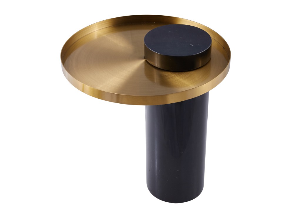 Stolik kawowy COLUMN marmurowy czarno złoty 55 cm Step Into Design