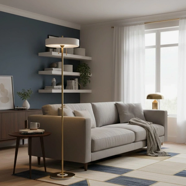 Lampa podłogowa ARTDECO biało - złota 162 cm Step Into Design