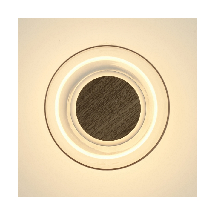 Lampa ścienna DONUT 18 – LED, szkło transparentne, brąz orzechowy - Step Into Design