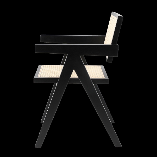 Krzesło BOHO drewniane w kolorze czarnym z podłokietnikami Step Into Design