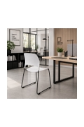 Krzesło TIPICO - polipropylen, białe siedzisko, stelaż czarny - Step Into Design