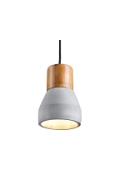 Lampa wisząca CONCRETE 12 cm- szary beton, drewno - Step Into Design