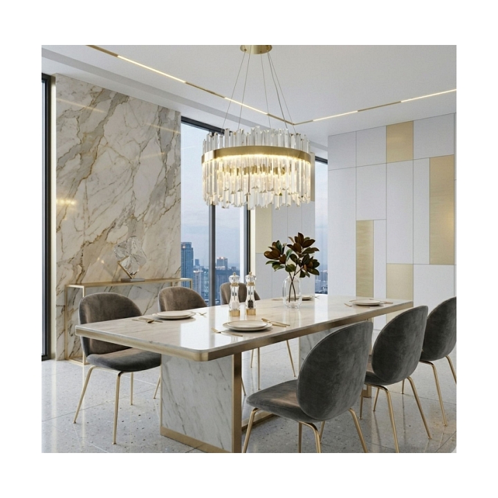 Lampa wisząca ROYAL LED kryształowa złota 50 cm - Step Into Design