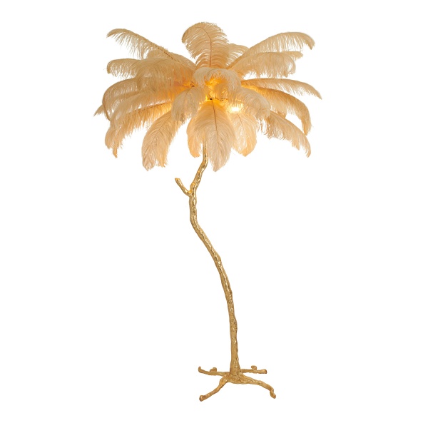 Lampa podłogowa EMU pióra beżowe 150 cm Step Into Design