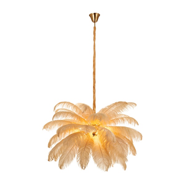 Lampa wisząca EMU pióra beżowe 100 cm Step Into Design