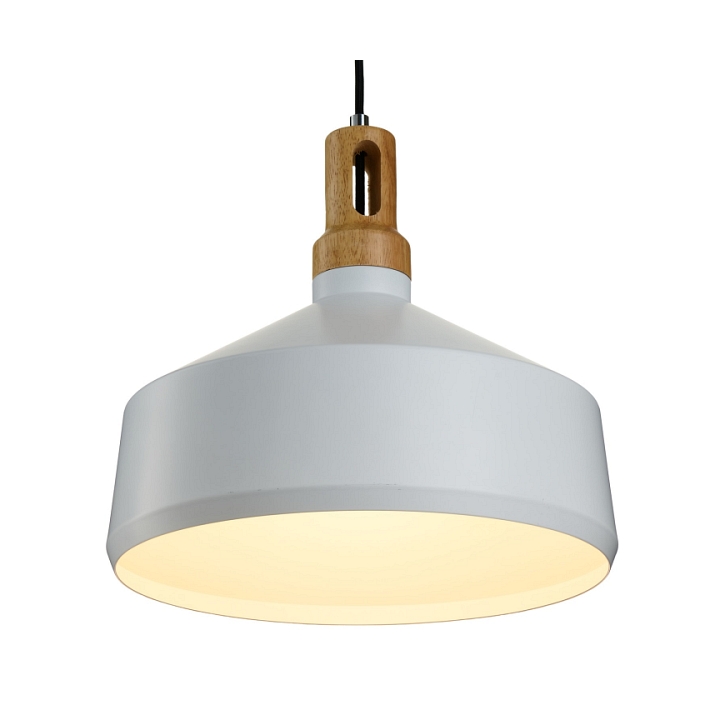 Lampa wisząca NORDIC WOODY biało drewniana 35 cm - Step Into Design
