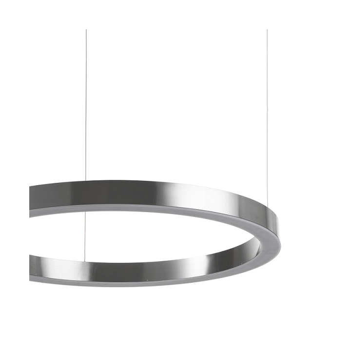 Lampa wisząca CIRCLE 80 cm - LED, ring nikiel szczotkowany - Step Into Design