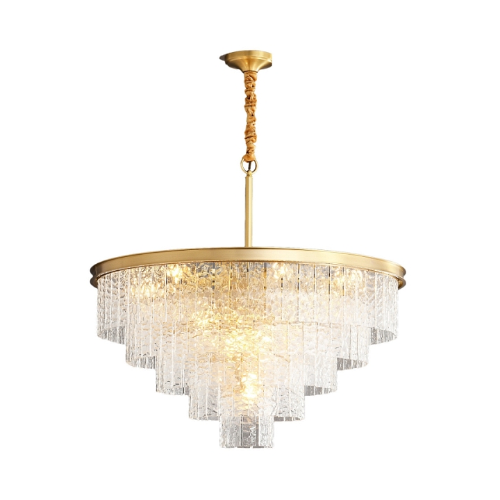 Lampa wisząca ICELAND 60 cm, mosiężno kryształowa - Step Into Design