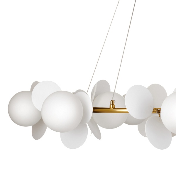 Lampa wisząca CHIC biało złota 105 cm - nowoczesna lampa do salonu Step Into Design