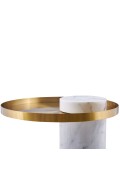Stolik kawowy COLUMN marmurowy biało złoty 55 cm Step Into Design
