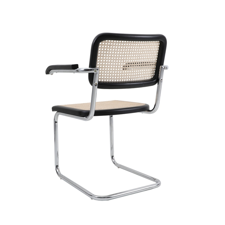 Krzesło VIENNA rattanowo czarne z podłokietnikami - Step Into Design