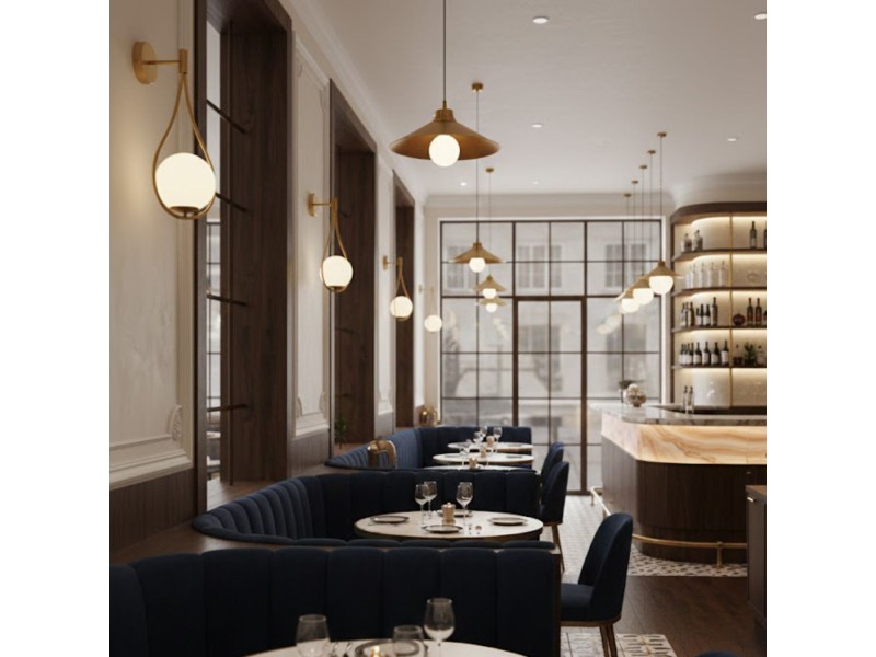 Kinkiet ścienny DROP, 45 cm - zloty, do wnętrz mieszkalnych i komercyjnych Step Into Design