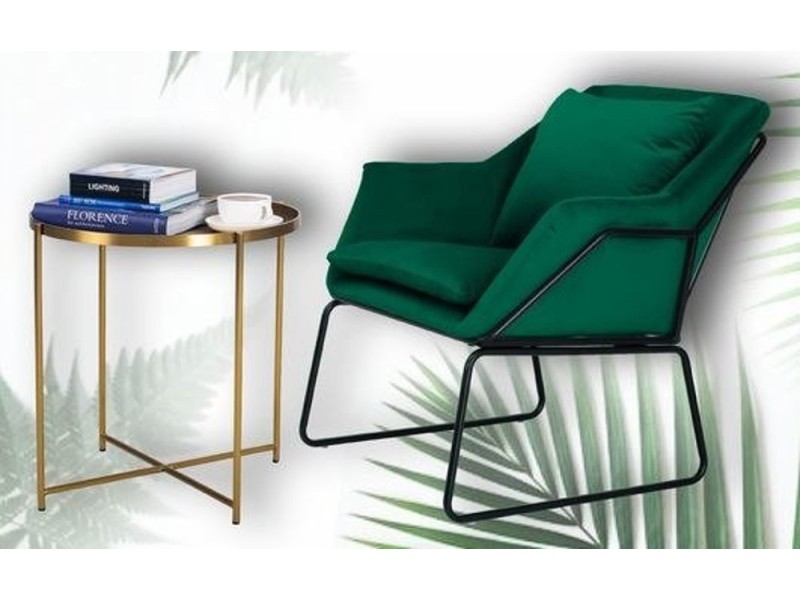 Fotel welurowy FLUENCE ciemna zieleń Step Into Design