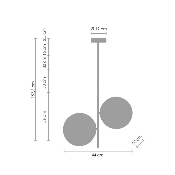 Lampa wisząca VENUS-2 mosiądz 44 cm Step Into Design