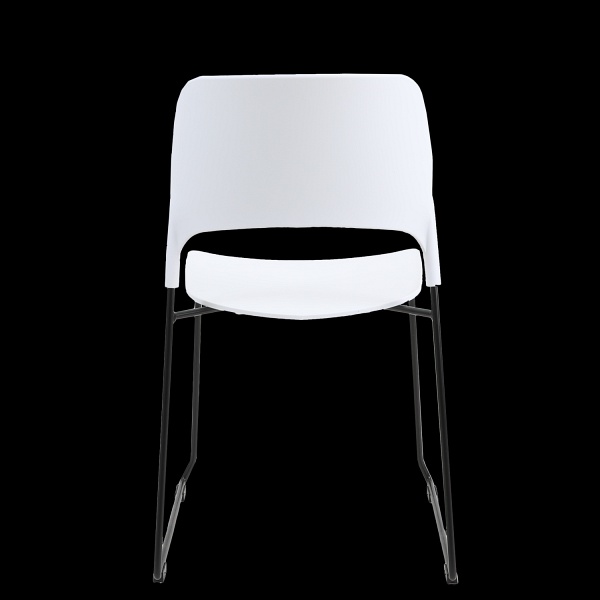 Krzesło TIPICO - polipropylen, białe siedzisko, stelaż czarny Step Into Design