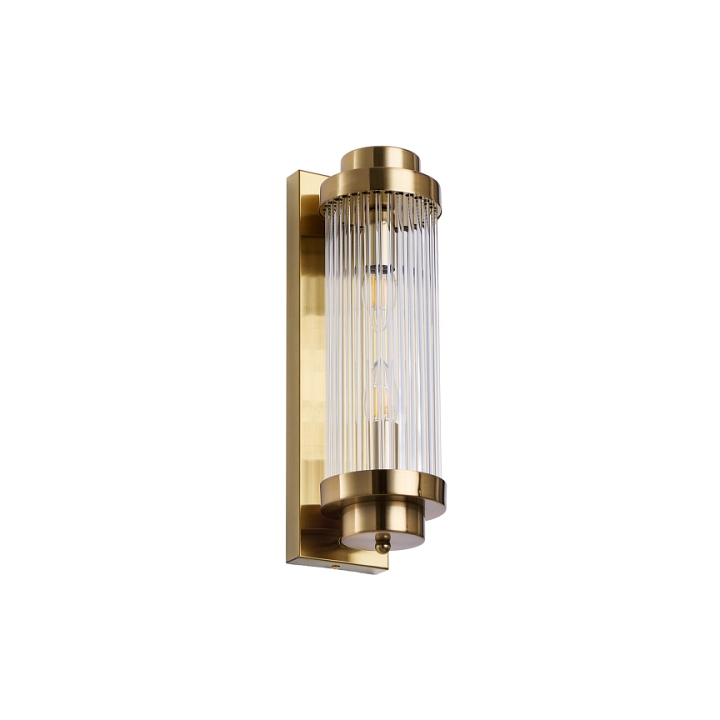 Lampa ścienna STELO 40 cm - kinkiet kryształowy LED, rama metalowa, złoty - Step Into Design