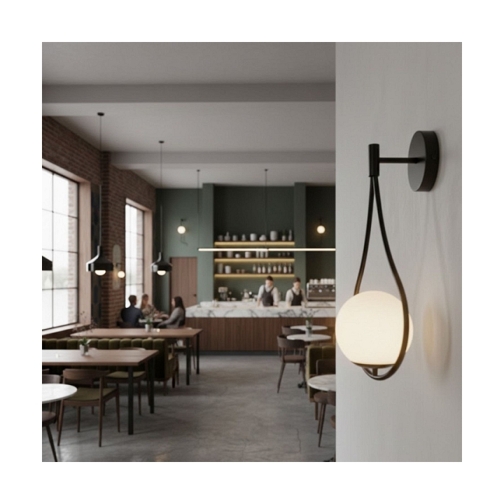 Lampa ścienna DROP 45 cm czarna - Step Into Design