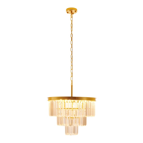 Lampa wisząca SPLENDORE 50 cm - żyrandol złoto-kryształowy Step Into Design