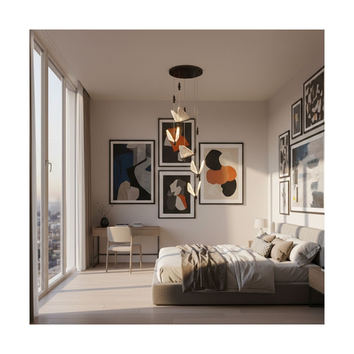 Lampa wisząca BEE LAMP 5, 45 cm- LED, czarna, w kształcie motyla - Step Into Design