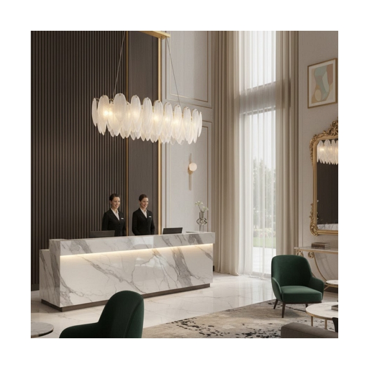 Lampa wisząca PIUMA LONG 100 cm – biała, oprawa sufitowa - Step Into Design