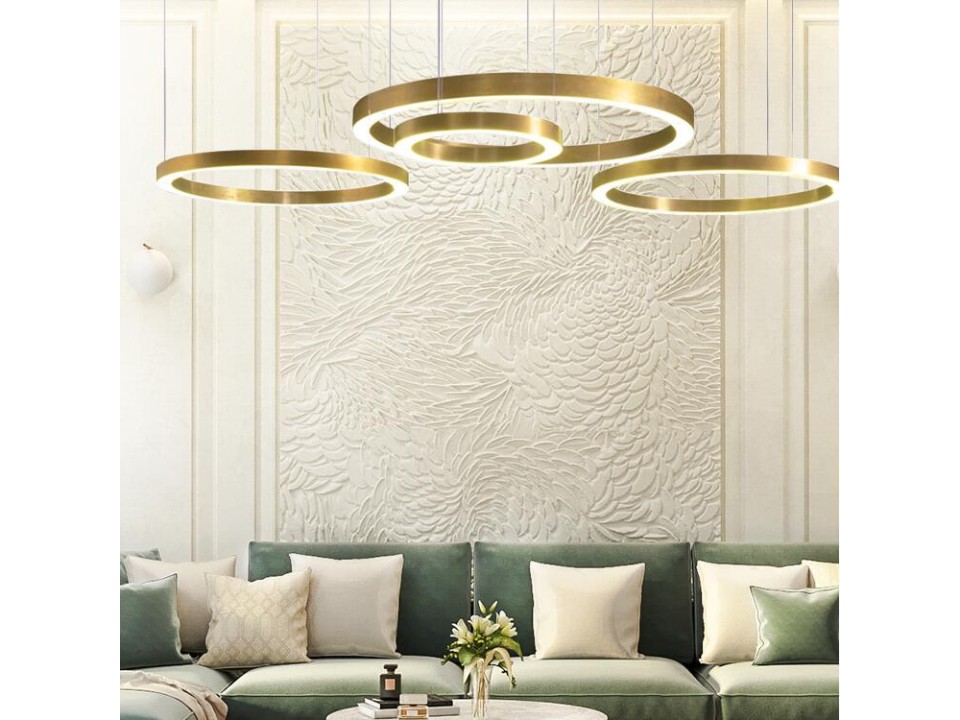 Lampa wisząca CIRCLE 60+80+80 LED nikiel na 1 podsufitce Step Into Design