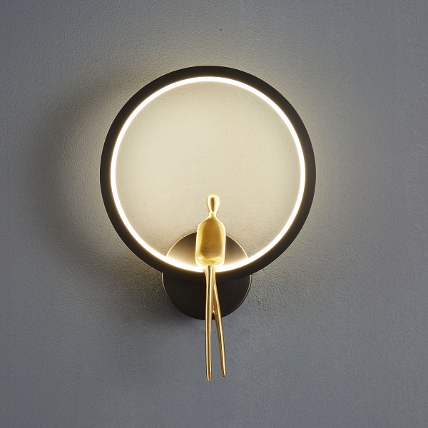 Lampa ścienna AMICI RING 27 cm LED złoto czarna, mosiądz Step Into Design