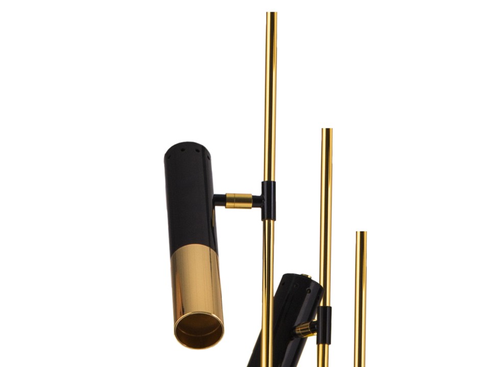 Lampa stojąca GOLDEN PIPE-3 czarno złota 180 cm Step Into Design