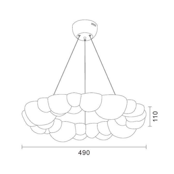 Lampa wisząca CLOUD 50 cm- akrylowa, w kształcie chmurki 3000 - 4000 - 6000 K - Step Into Design