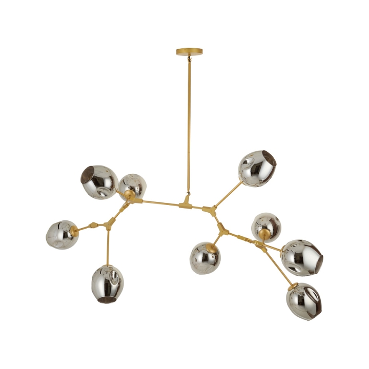 Lampa wisząca MODERN ORCHID-9 złoto szara 150 cm - Step Into Design