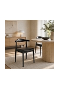 Krzesło CLASSY jesionowe w kolorze czarnym z poduszką ze skóry eko - Step Into Design