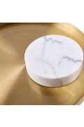 Stolik kawowy COLUMN marmurowy biało złoty 55 cm Step Into Design