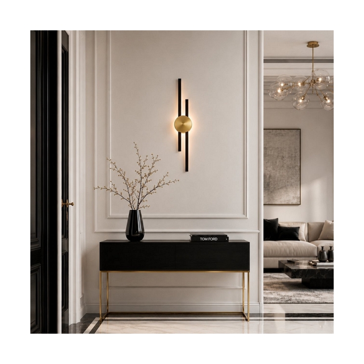 Lampa ścienna CENTRO 64 cm - LED, czarno mosiężny - Step Into Design