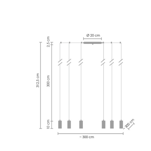 Lampa wisząca LINEA-9 czarna Step Into Design