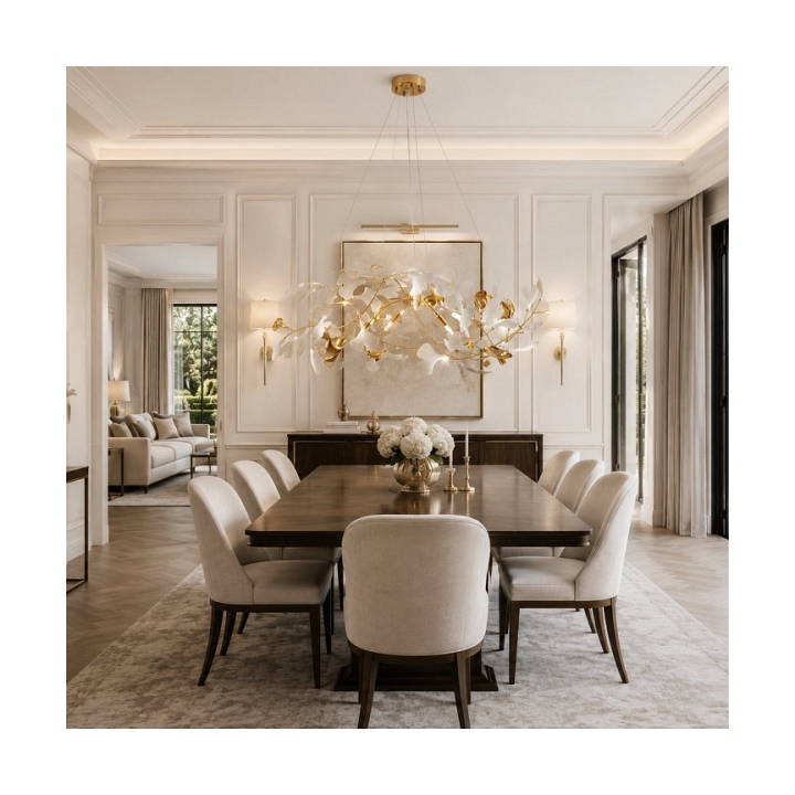 Lampa wisząca BOTANIKA GOLD 100 cm - złota, G9, regulowana, designerska - Step Into Design