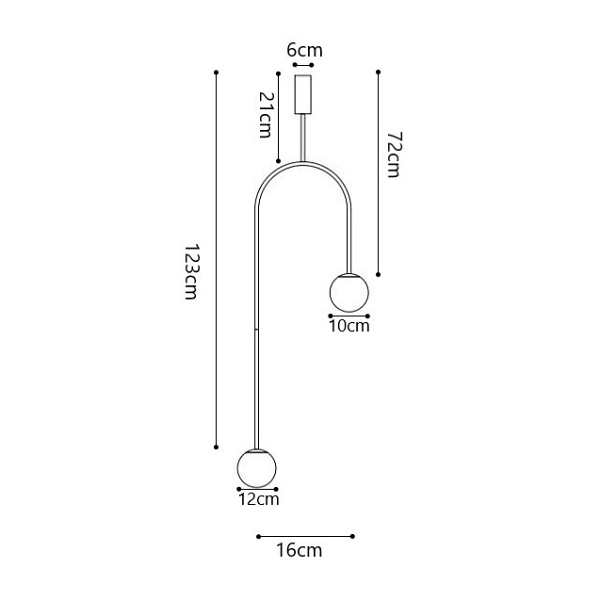 Lampa wisząca LOOP złota 123 cm z białymi kloszami - nowoczesna do salonu Step Into Design