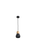 Lampa wisząca CONCRETE 12 cm- czarny beton, drewno - Step Into Design