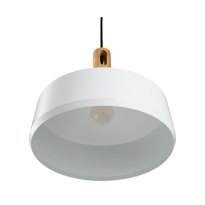 Lampa wisząca NORDIC WOODY biało drewniana 35 cm - Step Into Design