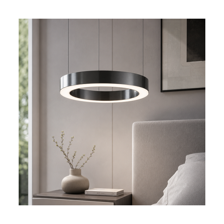 Lampa wisząca CIRCLE 40 LED tytanowa 40 cm - Step Into Design