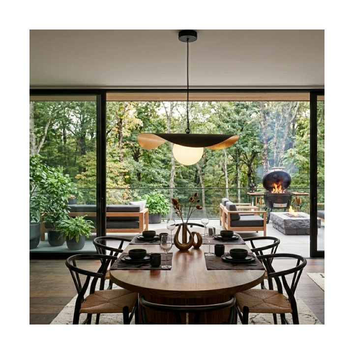 Lampa wisząca ENZO 60 cm - czarno złota - Step Into Design
