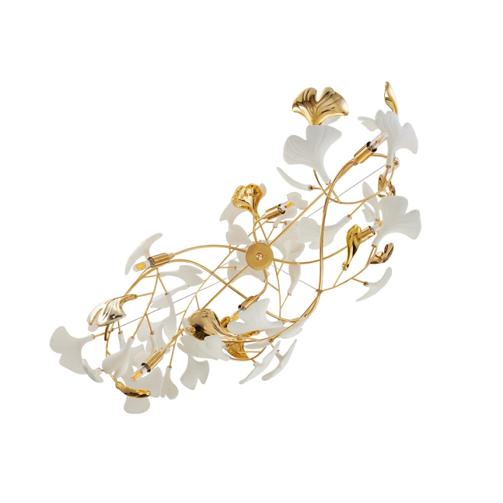 Lampa wisząca BOTANIKA GOLD 100 cm - złota, G9, regulowana, designerska - Step Into Design